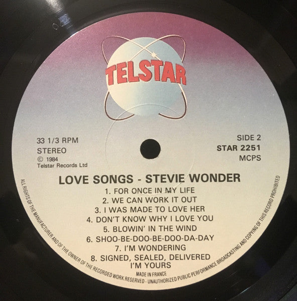 Stevie Wonder – Love Songs LP vinyl record, image 4 of 4