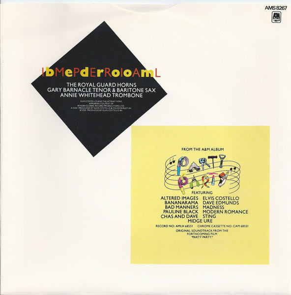 Elvis Costello & The Attractions, The Royal Guard Horns – Party Party 7" vinyl record, image 2 of 4