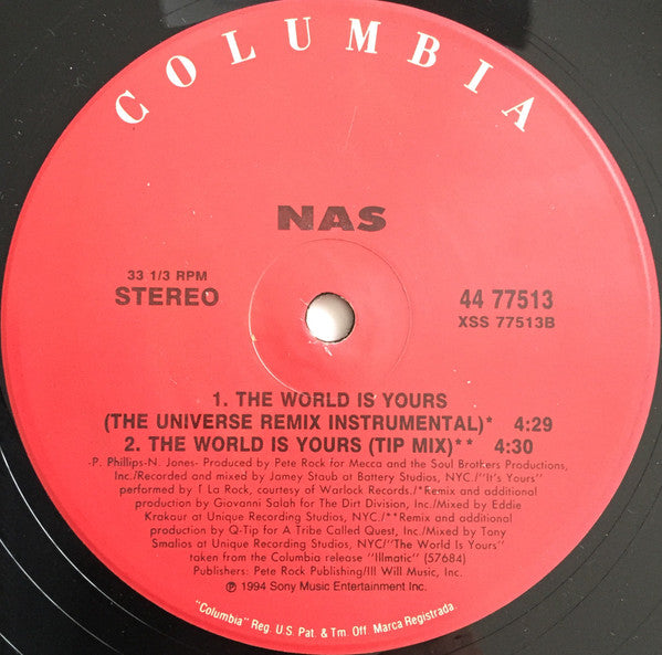 Nas – The World Is Yours 12" vinyl record, image 4 of 4