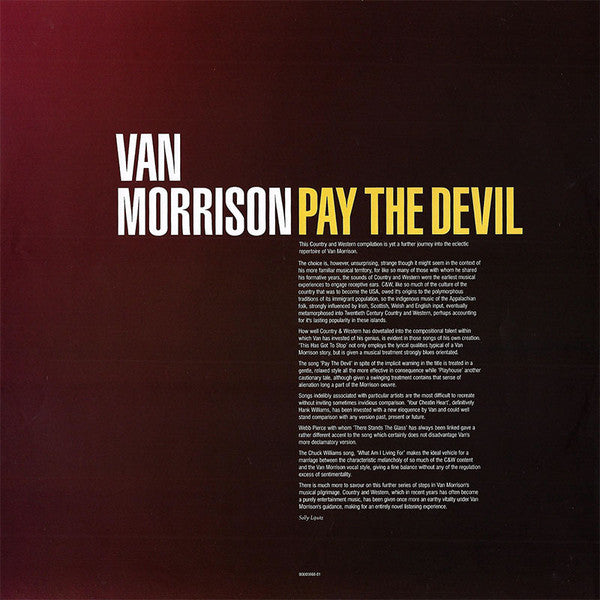 Van Morrison – Pay The Devil LP vinyl record, image 7 of 7