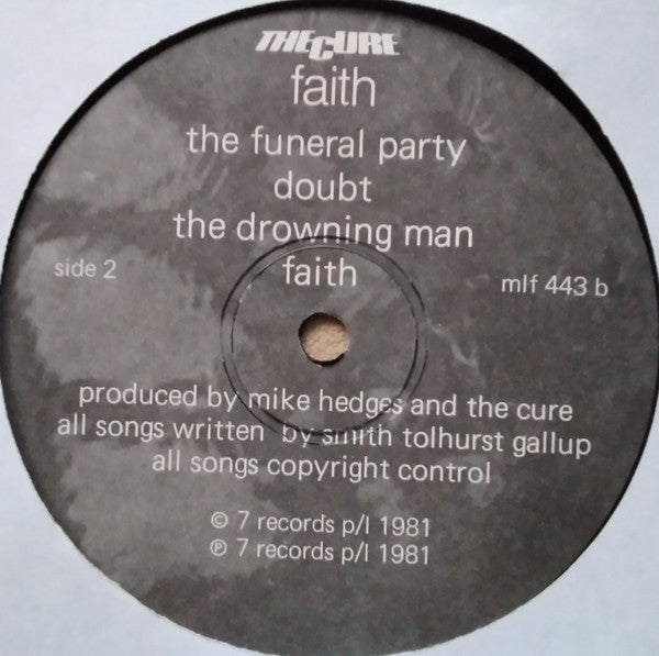 The Cure – Faith LP vinyl record, image 5 of 9