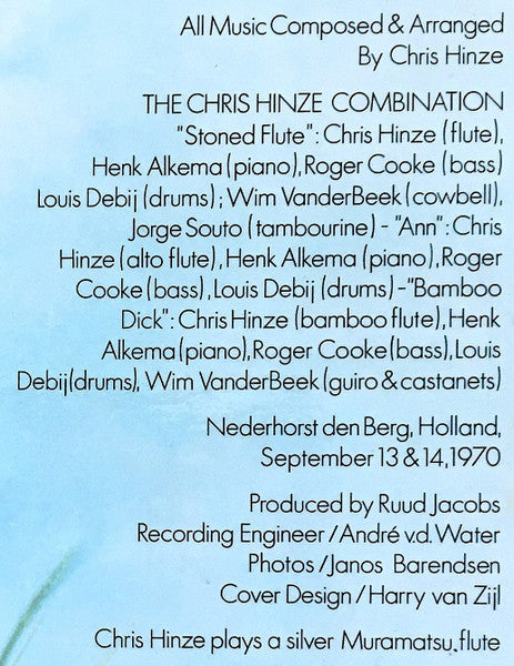 The Chris Hinze Combination – Stoned Flute LP vinyl record, image 8 of 9