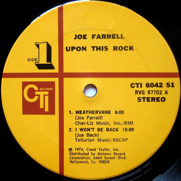 Joe Farrell – Upon This Rock LP vinyl record, image 5 of 6