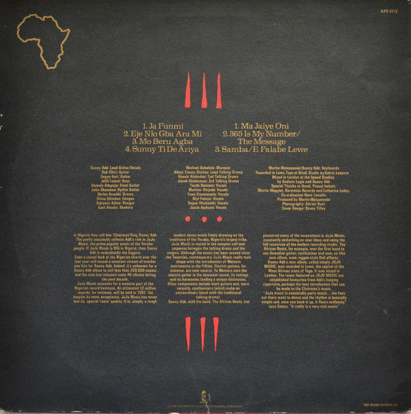 King Sunny Ade & His African Beats – Juju Music LP vinyl record, image 2 of 4
