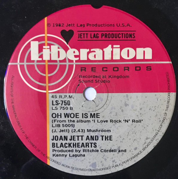 Joan Jett & The Blackhearts – Crimson And Clover 7" vinyl record, image 4 of 4