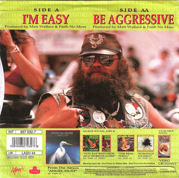 Faith No More – I'm Easy / Be Aggressive 7" vinyl record, image 2 of 8