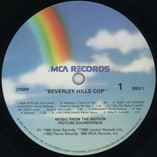 Various – Beverly Hills Cop (Music From The Motion Picture Soundtrack) LP vinyl record, image 3 of 4