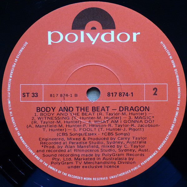 Dragon – Body And The Beat LP vinyl record, image 4 of 7