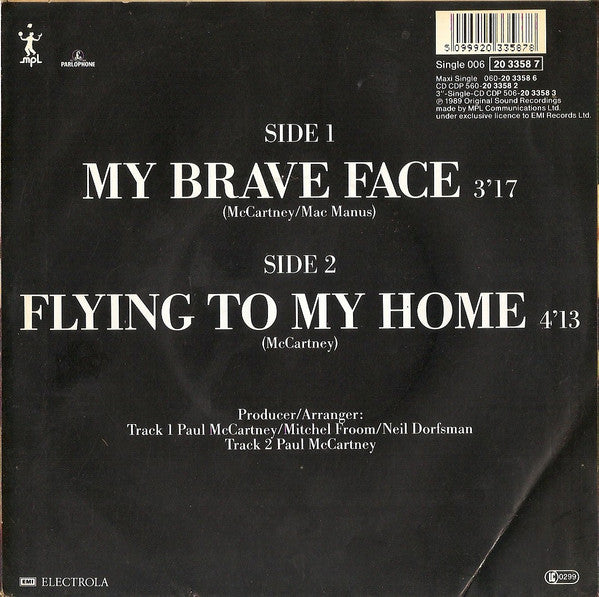 Paul McCartney – My Brave Face 7" vinyl record, image 2 of 4