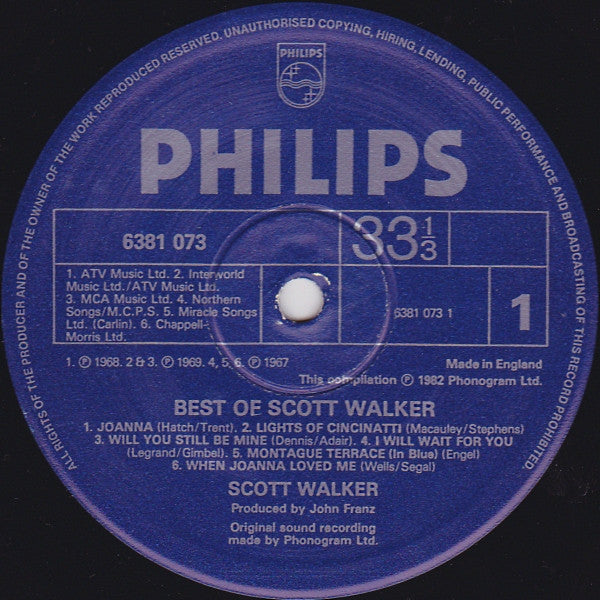 Scott Walker – The Best Of Scott Walker LP vinyl record, image 3 of 4