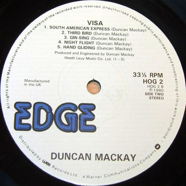 Duncan Mackay – Visa LP vinyl record, image 4 of 4