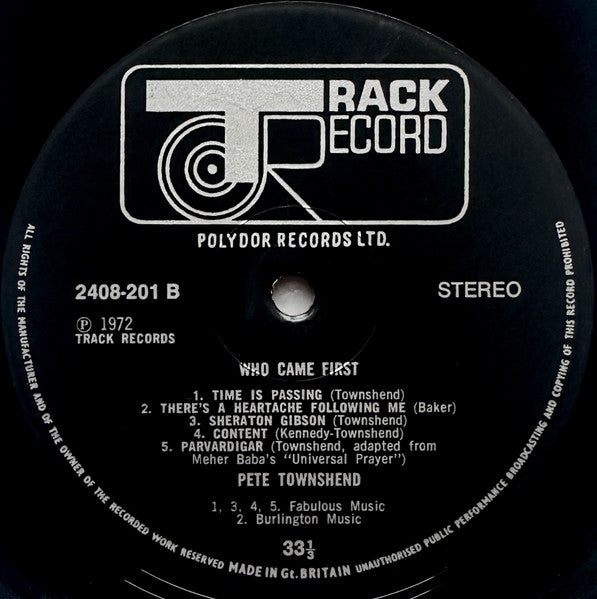 Pete Townshend – Who Came First LP vinyl record, image 6 of 9