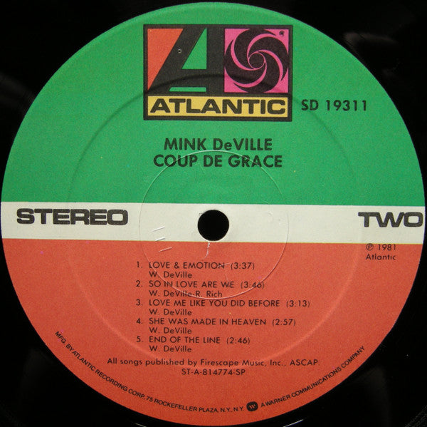 Mink DeVille – Coup De Grâce LP vinyl record, image 4 of 6