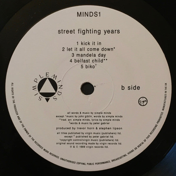 Simple Minds – Street Fighting Years LP vinyl record, image 7 of 10