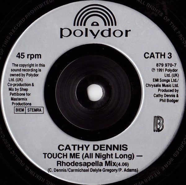 Cathy Dennis – Touch Me (All Night Long) 7" vinyl record, image 4 of 4