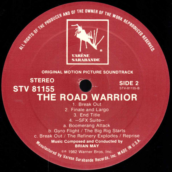 Brian May – The Road Warrior (Original Motion Picture Soundtrack) LP vinyl record, image 4 of 4