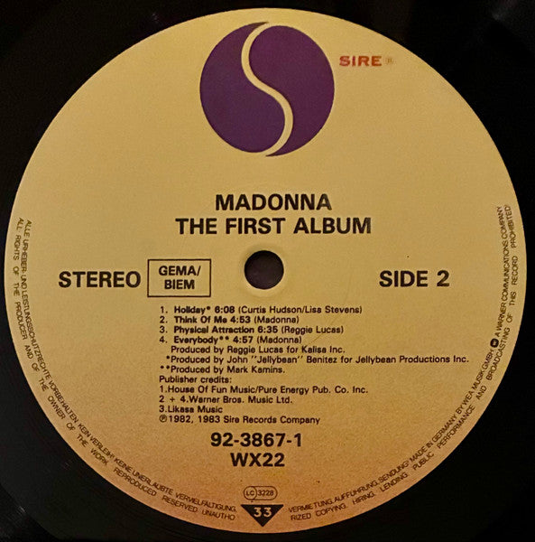 Madonna – The First Album LP vinyl record, image 4 of 8