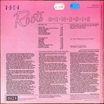 Genesis – Rock Roots LP vinyl record, image 2 of 7
