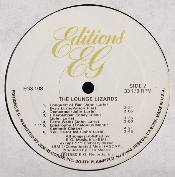 Lounge Lizards – The Lounge Lizards LP vinyl record, image 4 of 4
