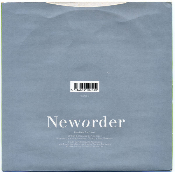 New Order – Fine Time 7" vinyl record, image 2 of 4