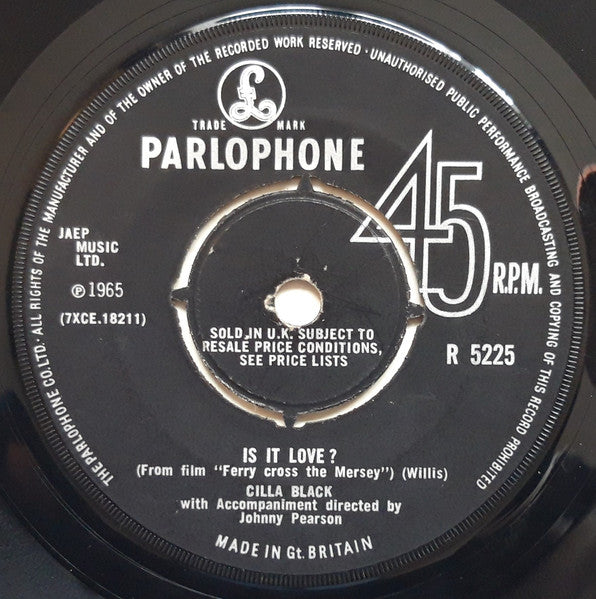 Cilla Black – You've Lost That Lovin' Feelin' 7" vinyl record, image 2 of 2