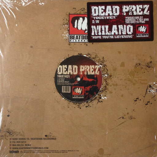 Dead Prez, Milano – Together B/W Hope You're Listening 12" vinyl record, image 1 of 3