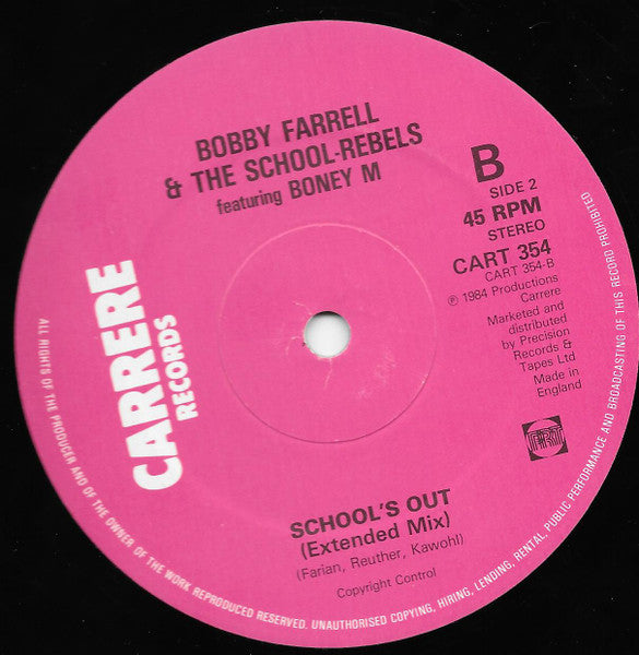 Boney M., Bobby Farrell, The School Rebels – Happy Song 12" vinyl record, image 4 of 4