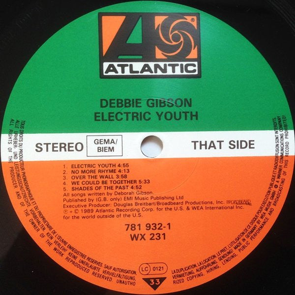 Debbie Gibson – Electric Youth LP vinyl record, image 4 of 10