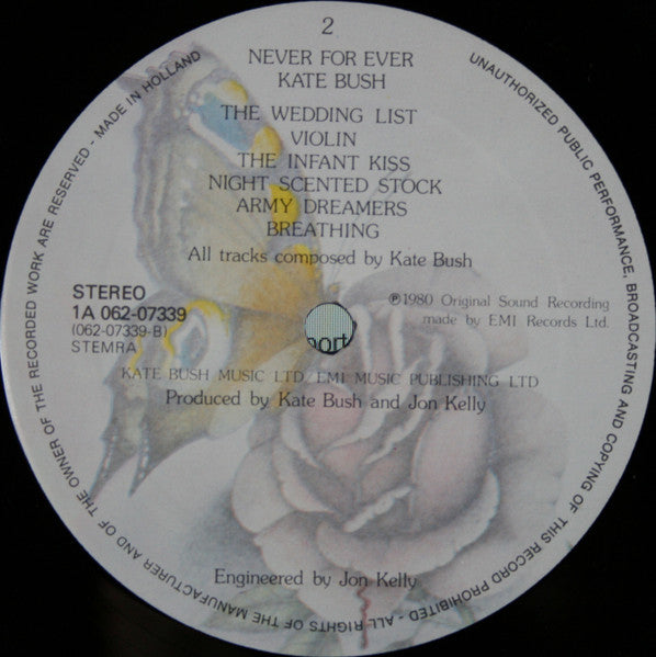 Kate Bush – Never For Ever LP vinyl record, image 6 of 8
