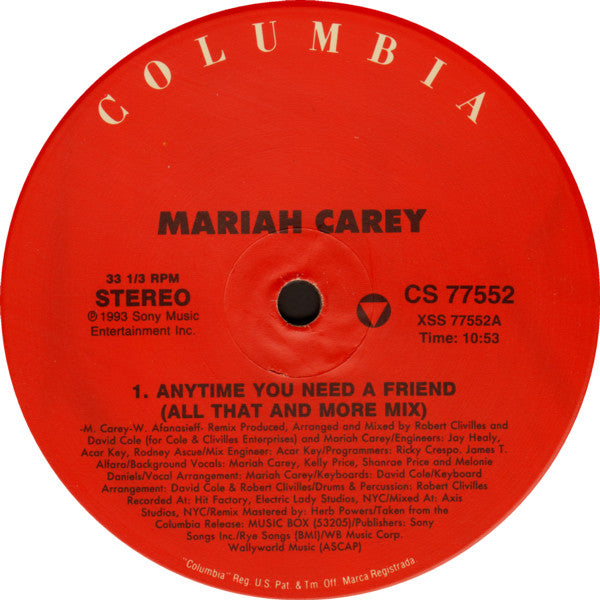 Mariah Carey – Anytime You Need A Friend (2x12") 12" vinyl record, image 3 of 6