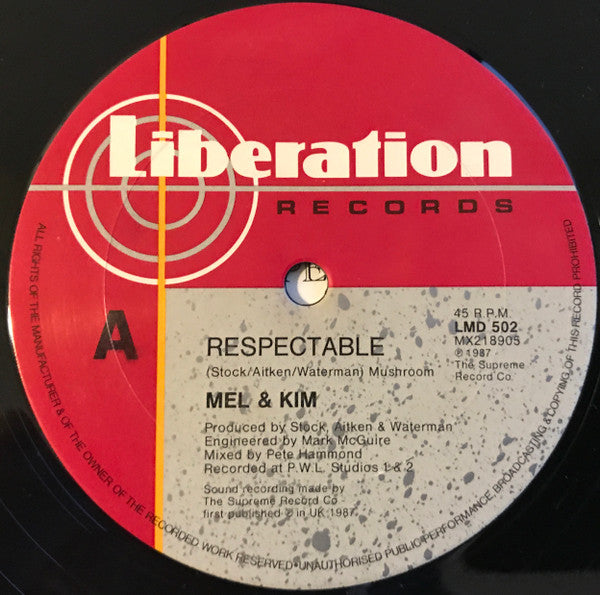 Mel & Kim – Respectable 12" vinyl record, image 3 of 4
