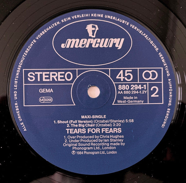 Tears For Fears – Shout (Extended Version) 12" vinyl record, image 4 of 10