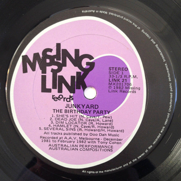 The Birthday Party – Junkyard LP vinyl record, image 3 of 6