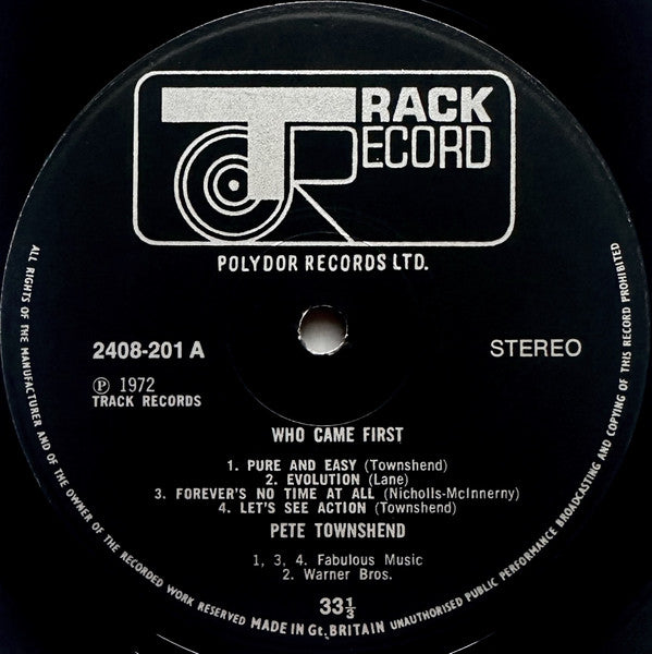 Pete Townshend – Who Came First LP vinyl record, image 5 of 9