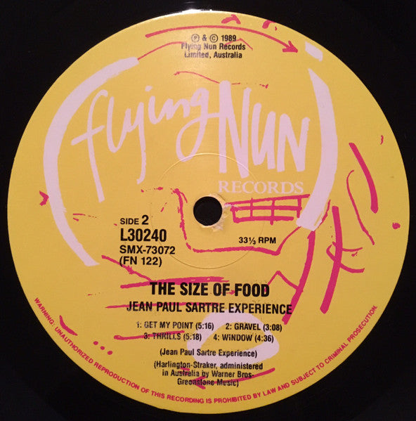 Jean-Paul Sartre Experience – The Size Of Food LP vinyl record, image 4 of 4
