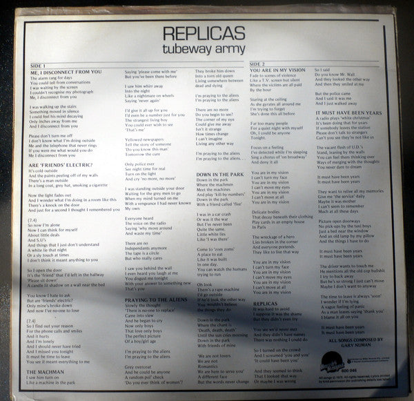 Tubeway Army – Replicas LP vinyl record, image 4 of 6