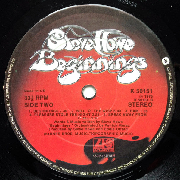 Steve Howe – Beginnings LP vinyl record, image 7 of 10