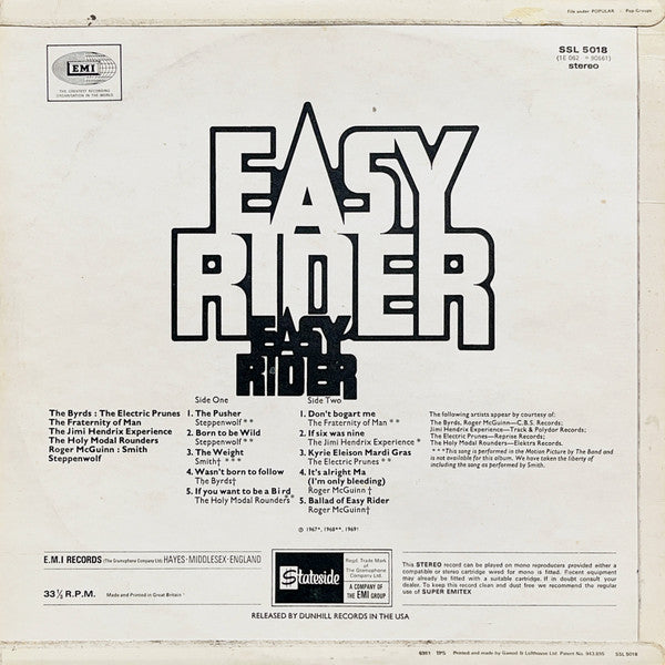 Various – Easy Rider (Songs As Performed In The Motion Picture) LP vinyl record, image 2 of 6