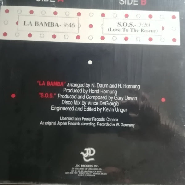 Antonia Rodriguez, Dee D. Jackson – La Bamba / S.O.S. (Love To The Rescue) 12" vinyl record, image 2 of 4