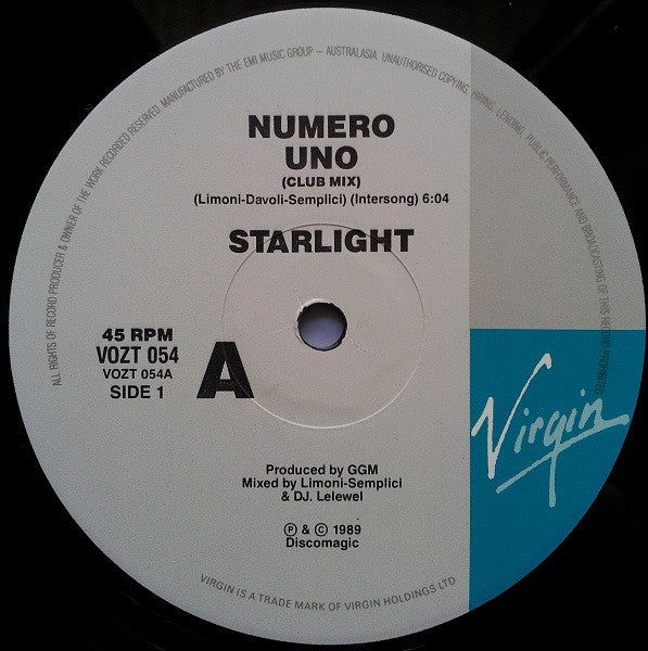 Starlight – Numero Uno 12" vinyl record, image 3 of 4