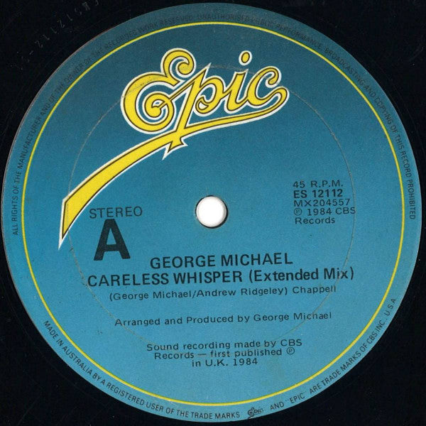 George Michael – Careless Whisper 12" vinyl record, image 3 of 4