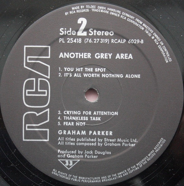 Graham Parker – Another Grey Area LP vinyl record, image 4 of 5
