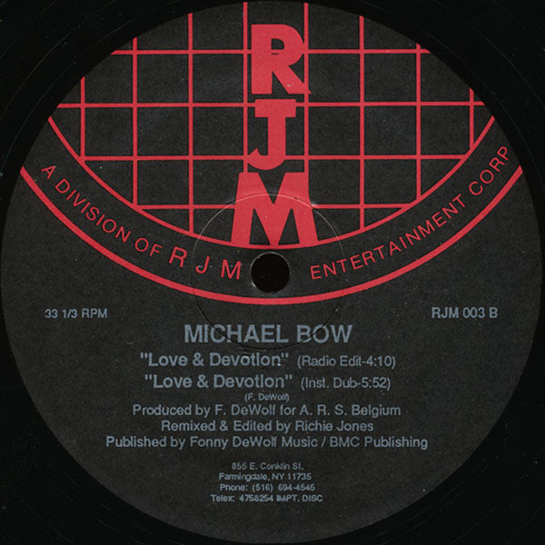 Michael Bow – Love & Devotion 12" vinyl record, image 2 of 2