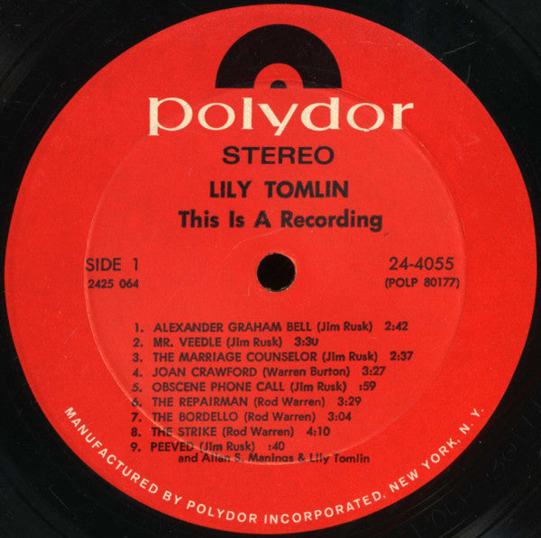Lily Tomlin – This Is A Recording LP vinyl record, image 3 of 6