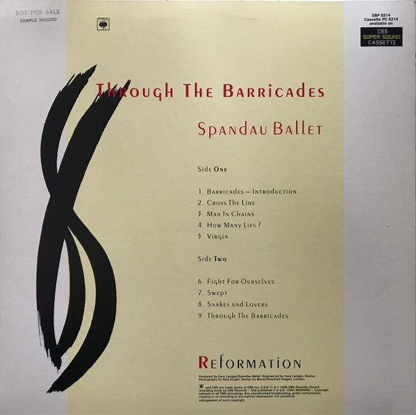 Spandau Ballet – Through The Barricades LP vinyl record, image 2 of 6