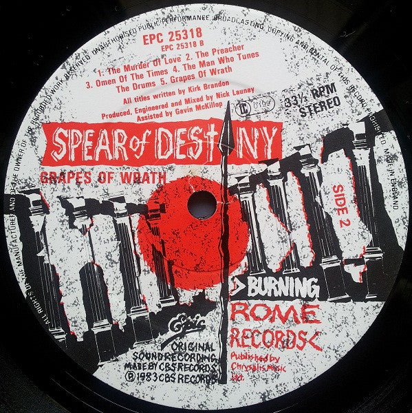 Spear Of Destiny – Grapes Of Wrath LP vinyl record, image 4 of 6