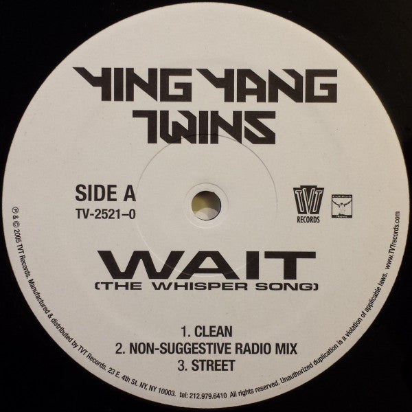 Ying Yang Twins – Wait (The Whisper Song) 12" vinyl record, image 2 of 4