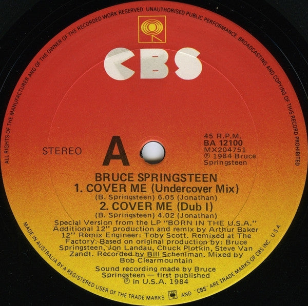 Bruce Springsteen – Cover Me 12" vinyl record, image 3 of 4