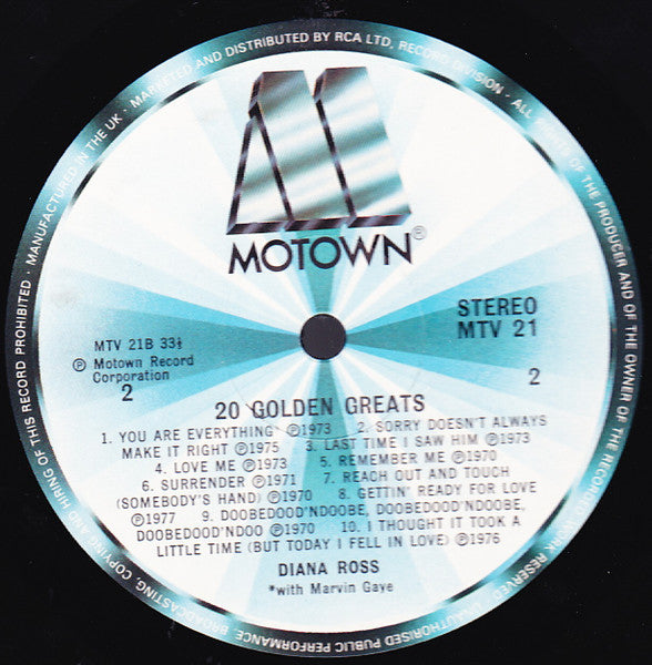 Diana Ross – 20 Golden Greats LP vinyl record, image 4 of 4