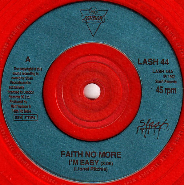 Faith No More – I'm Easy / Be Aggressive 7" vinyl record, image 3 of 8